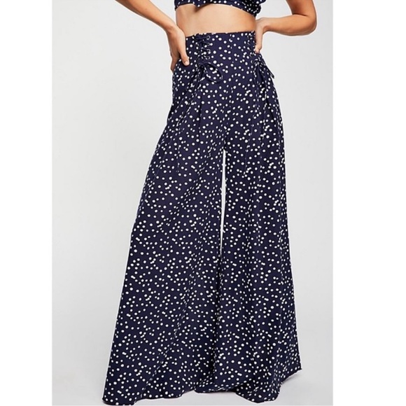 FREE PEOPLE SET |Polka dot One Bette Set - Bra Too and Ultra Wide Legged Pants - Picture 4 of 13